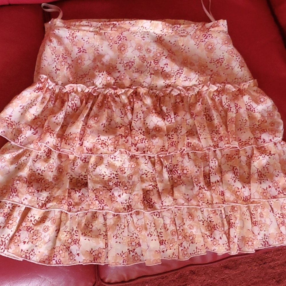 Flower skirt layers ruffles red yellow pink orange Chiffon H&M